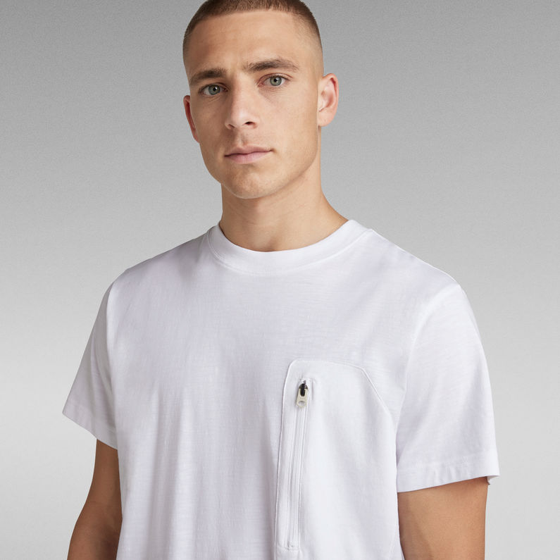 G-Star RAW® T-shirt Zip Pocket Loose Blanc