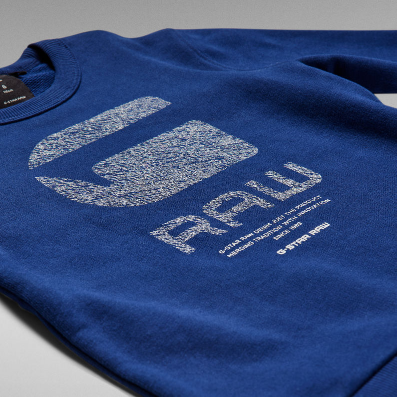 G-Star RAW® Kinderen Logo Sweater Donkerblauw