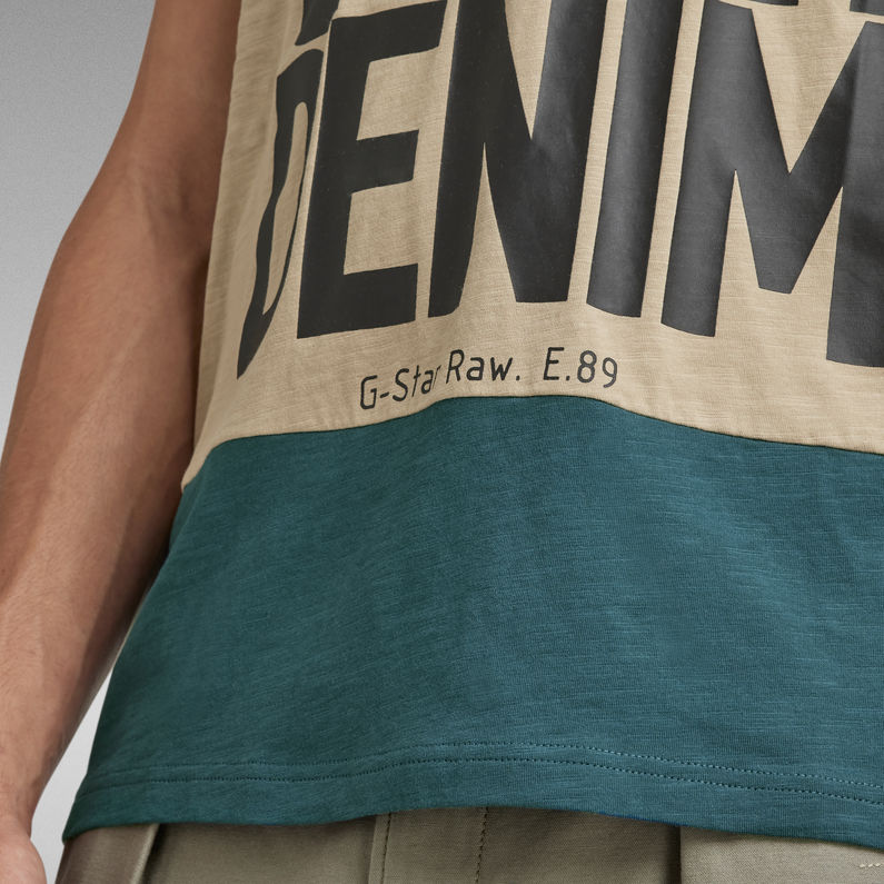 G-STAR® Hard Core Denim Color Block T-Shirt Beige
