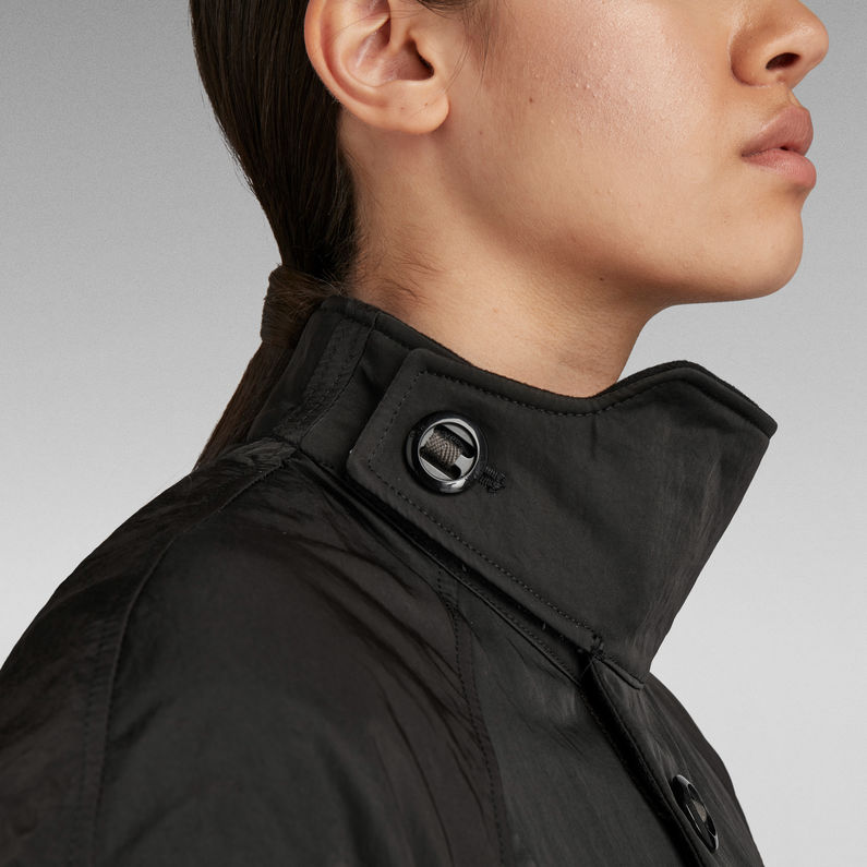 G-Star RAW® Stand Up Collar 2 In 1 Trenchcoat Zwart