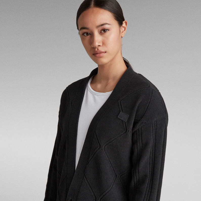 G-STAR® Cárdigan Cable Knit Negro