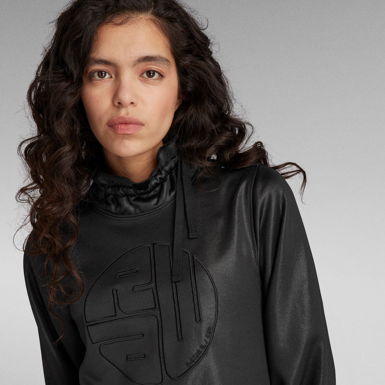 G-STAR® Vestido Ruffle Neck Embro Negro