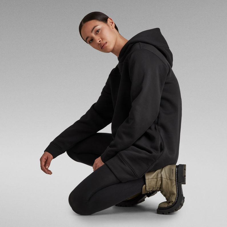 G-STAR® Back Text Jurk Capuchon Zwart