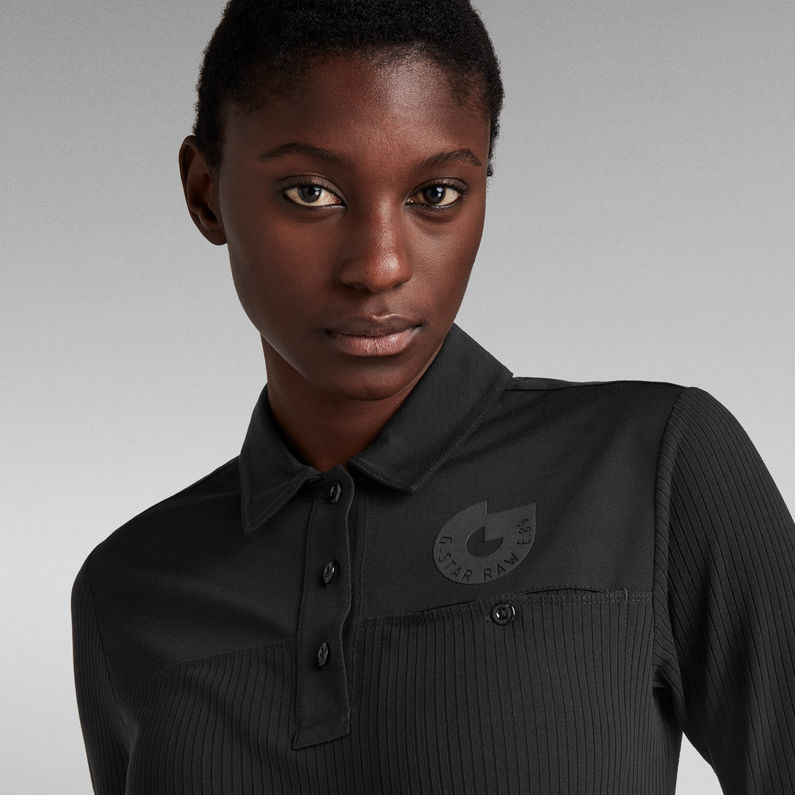 G-STAR® Polo Rib Slim Negro