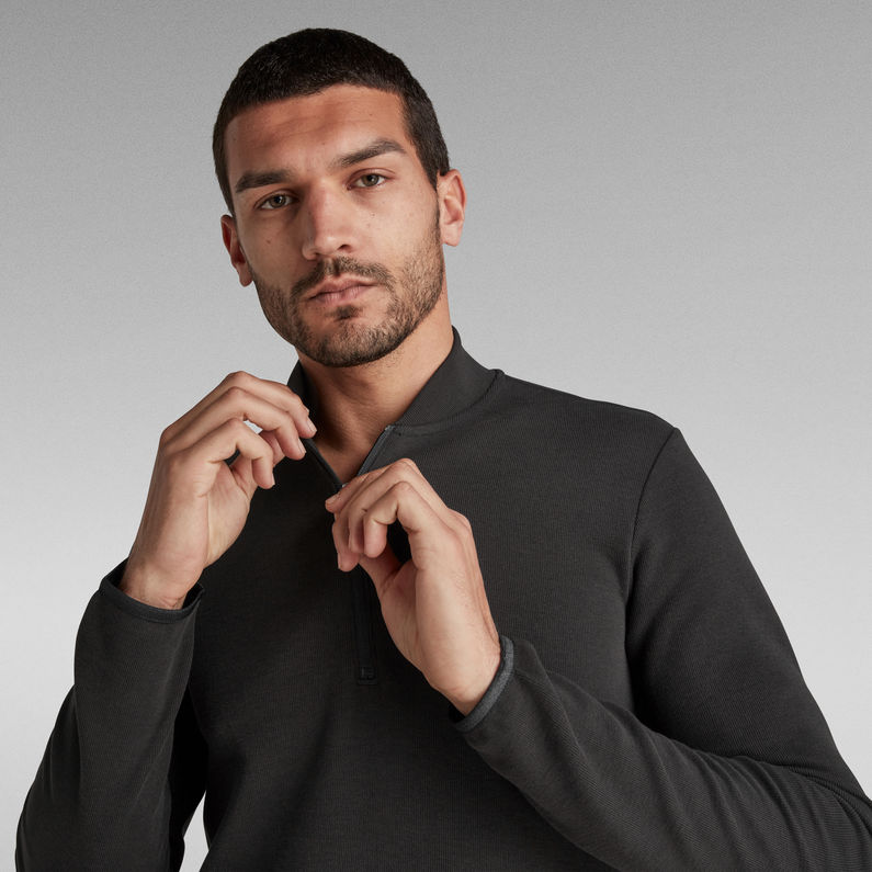 G-STAR® Lightweight Track 1/2 Zip Sweater Black