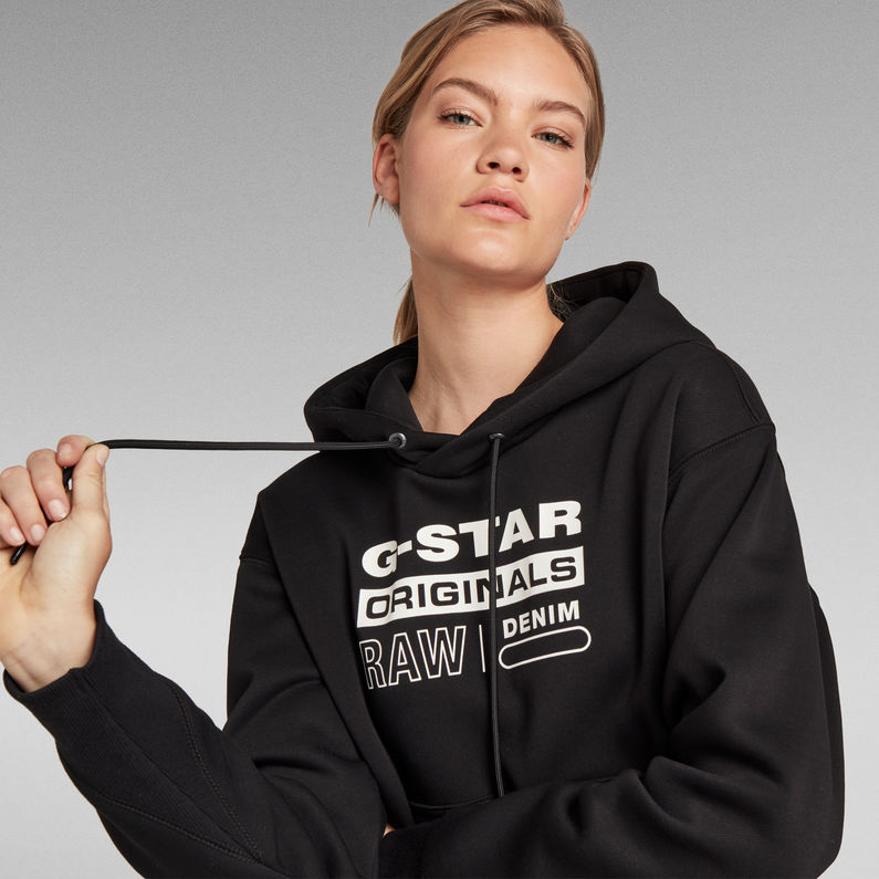G-Star RAW® Premium Core Originals Logo Hooded Sweatshirt Schwarz