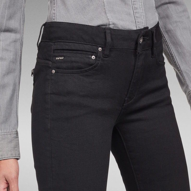G-Star RAW® Jeans Midge Zip Mid Skinny Negro