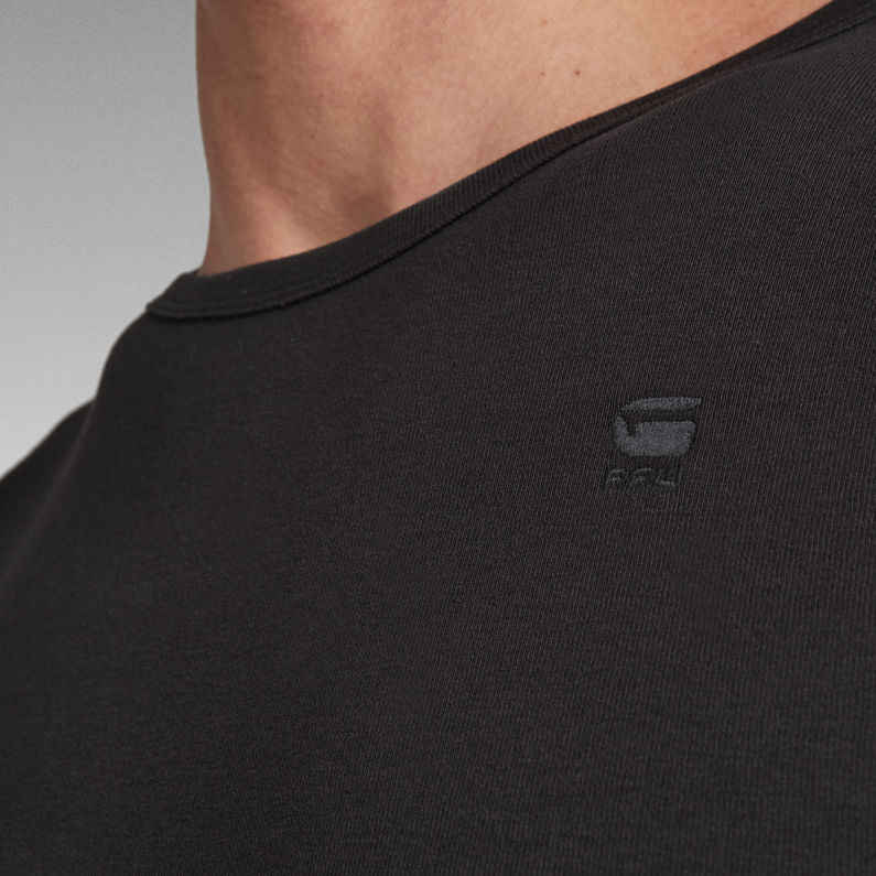 G-Star RAW® T-Shirt Basic Round Neck Long Sleeve Noir