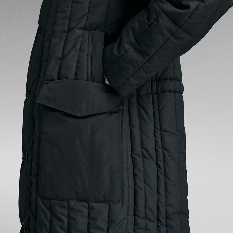 G-STAR® Lang Puffer Jack Vertical Quilted Zwart