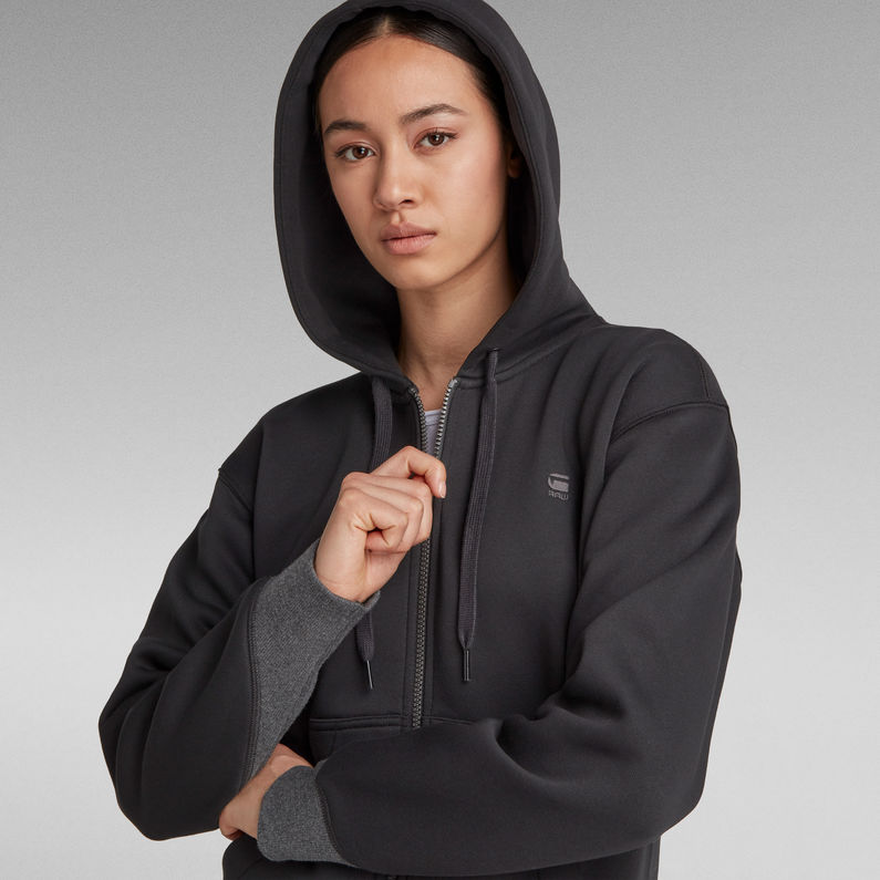 G-STAR® Premium Core Hooded Zip Through Sweater Black