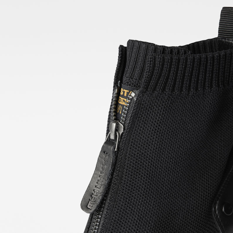 G-Star RAW® Tacoma II Zip Knit Sueded Stiefel Schwarz detail