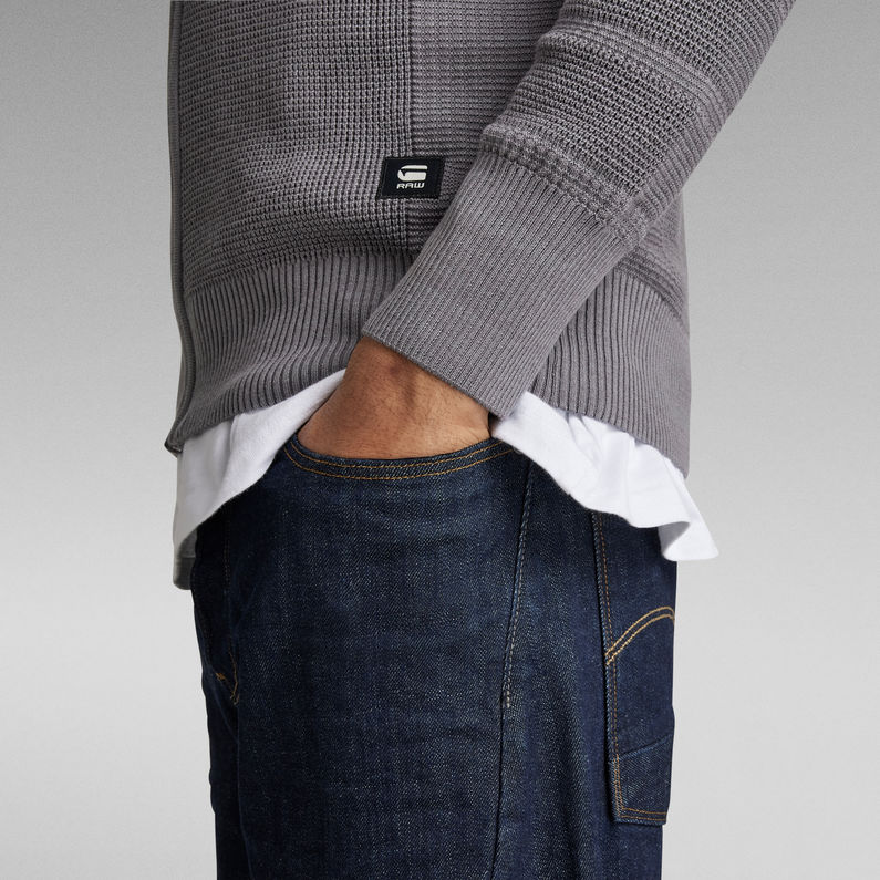 G-STAR® 3D Biker Knitted Zip Through Sweatjacke Grau