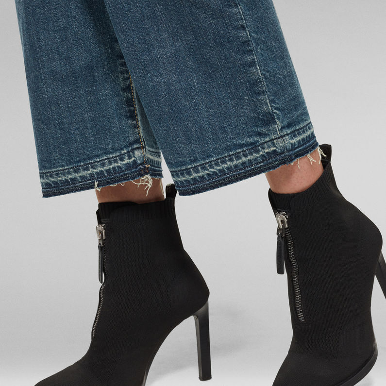 G-STAR® Jean Tedie Ultra High Straight Ripped Edge Ankle C Bleu moyen