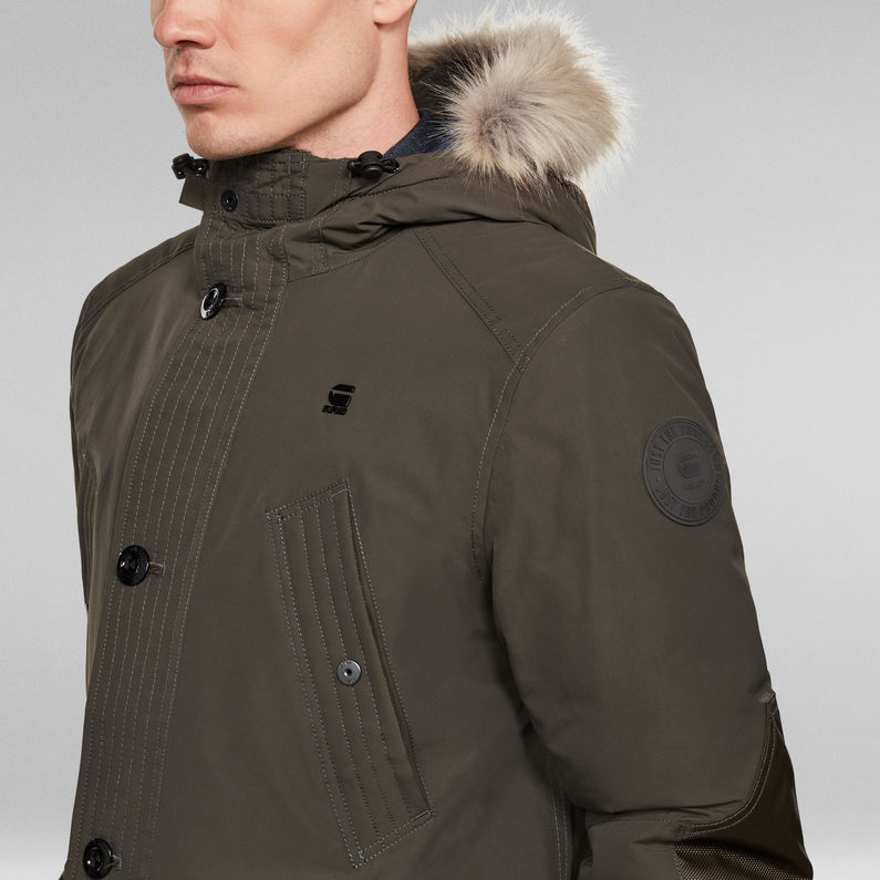 G-Star RAW® Parka Vodan Padded Hooded Faux Fur Gris