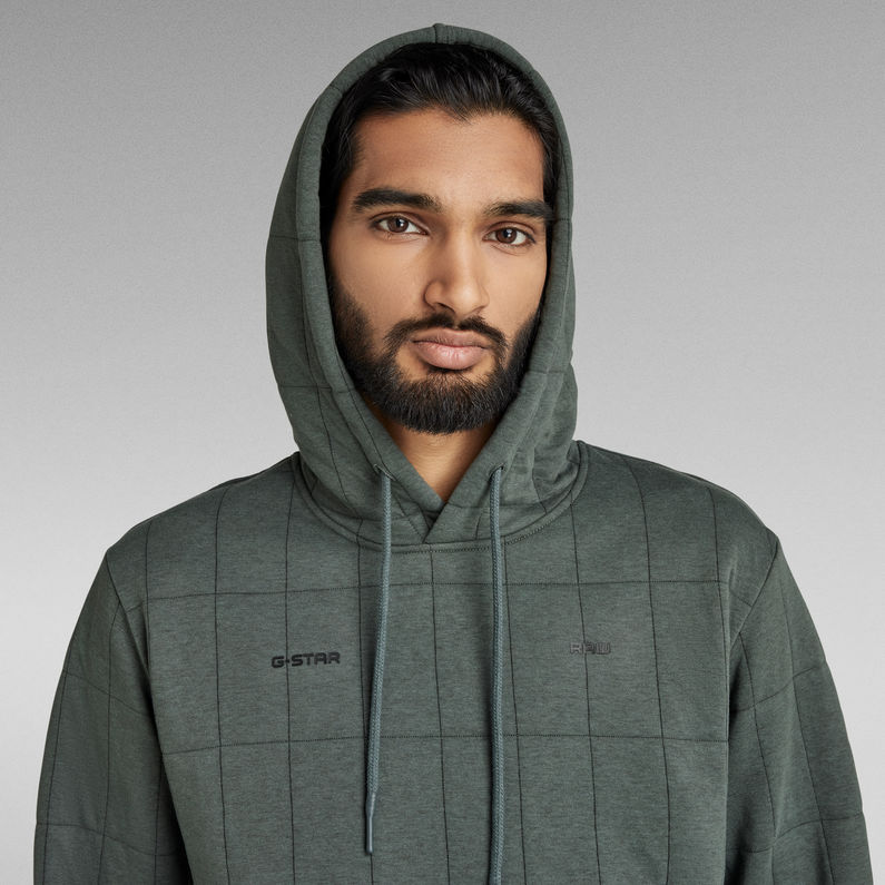 G-STAR® Quilted Hooded Sweater Grey