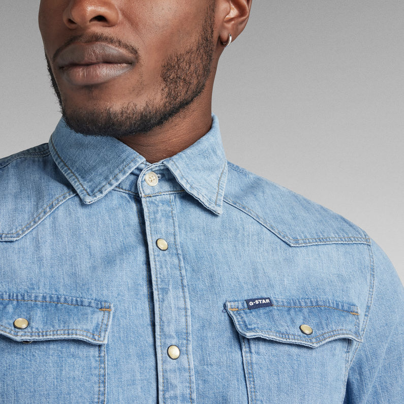 G-Star RAW® Unisex 3301 Slim Shirt Mittelblau