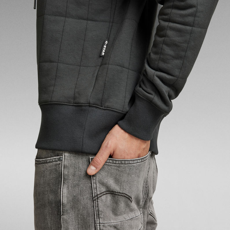 G-STAR® Quilted Hooded Sweater Grey