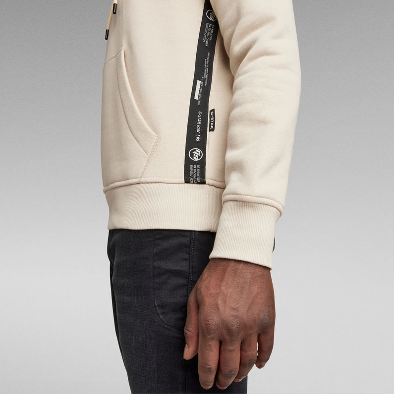 G-Star RAW® Logo Tape Hooded Sweater Beige