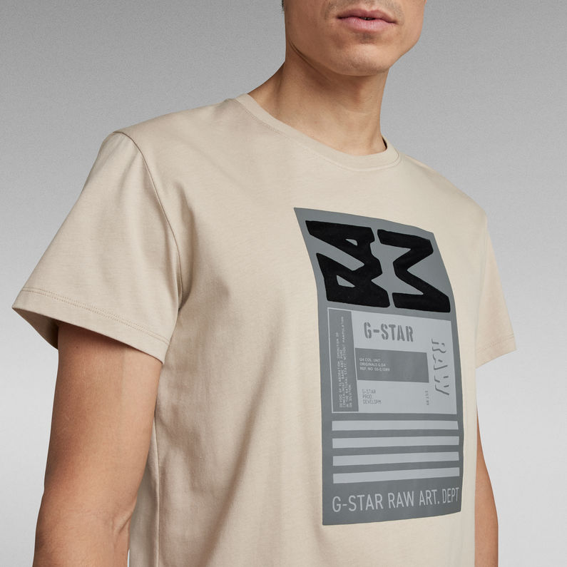 G-Star RAW® Flock Graphic T-Shirt Beige