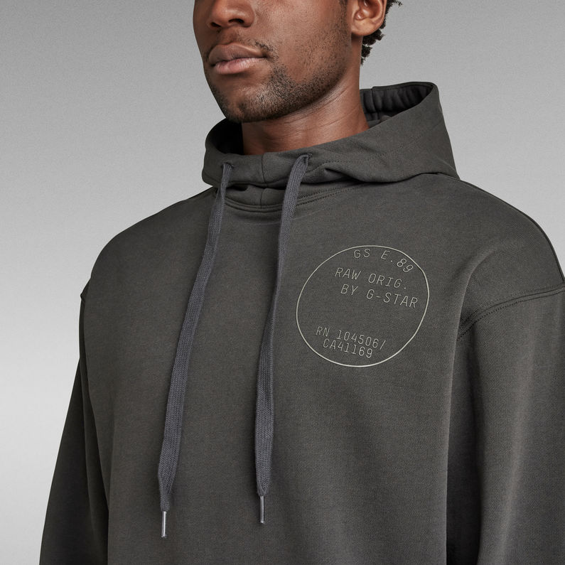 G-Star RAW® Sudadera Back Graphic Loose Hooded Gris
