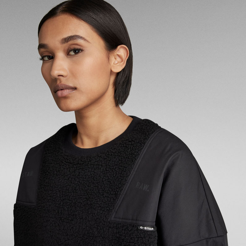 G-Star RAW® Teddy Woven Mix Sweatshirt Schwarz