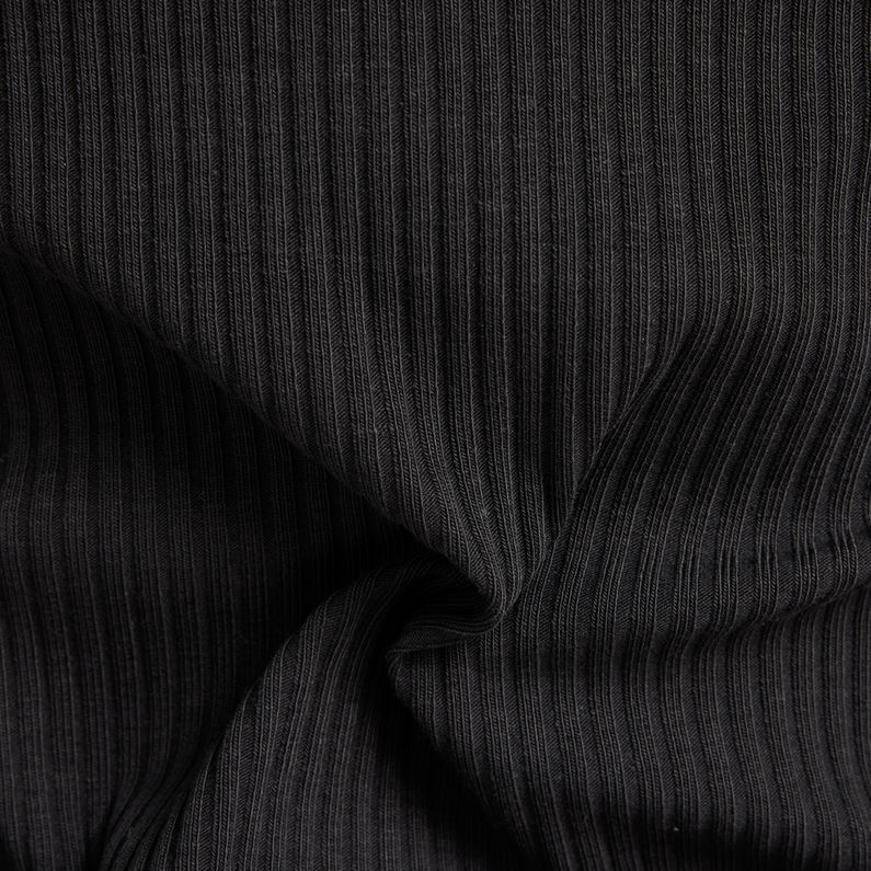G-Star RAW® Rib Mock Slim Top Black