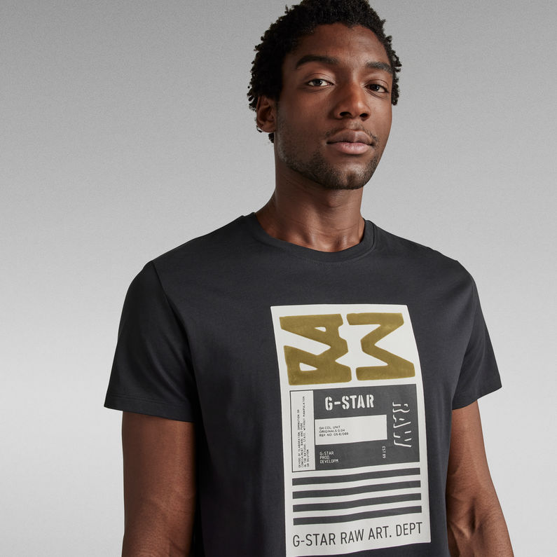 G-STAR® Camiseta Flock Graphic Negro