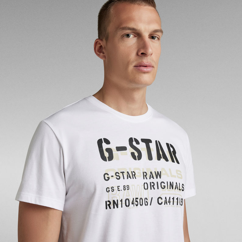 G-Star RAW® T-shirt Stencil Originals Blanc