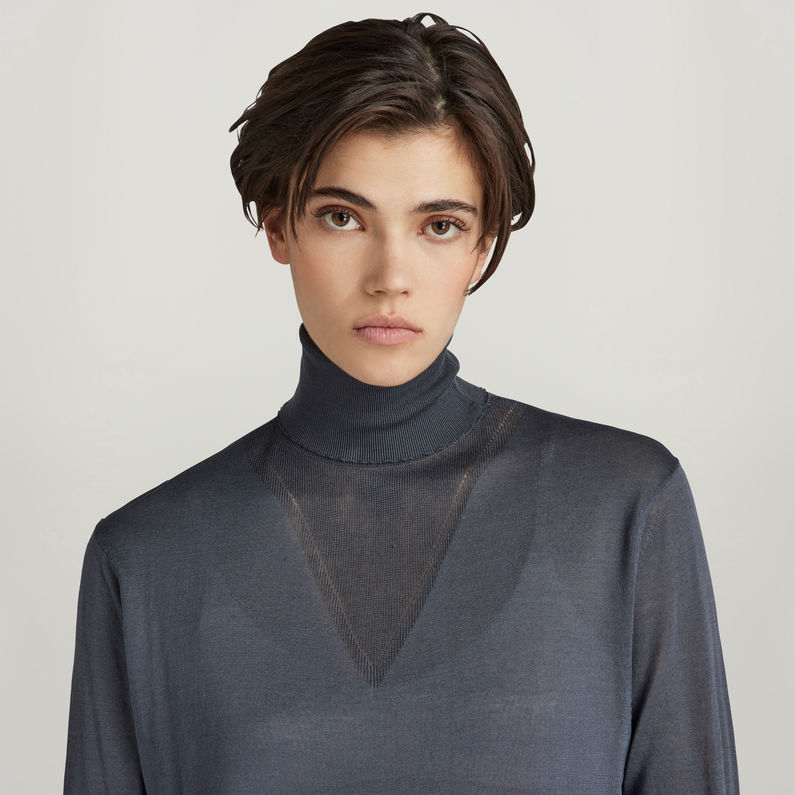 G-Star RAW® Top de punto Core Roll Neck Azul intermedio
