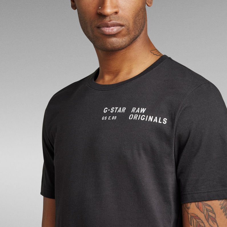 G-Star RAW® Camiseta Multi Stencil Graphic Slim Negro