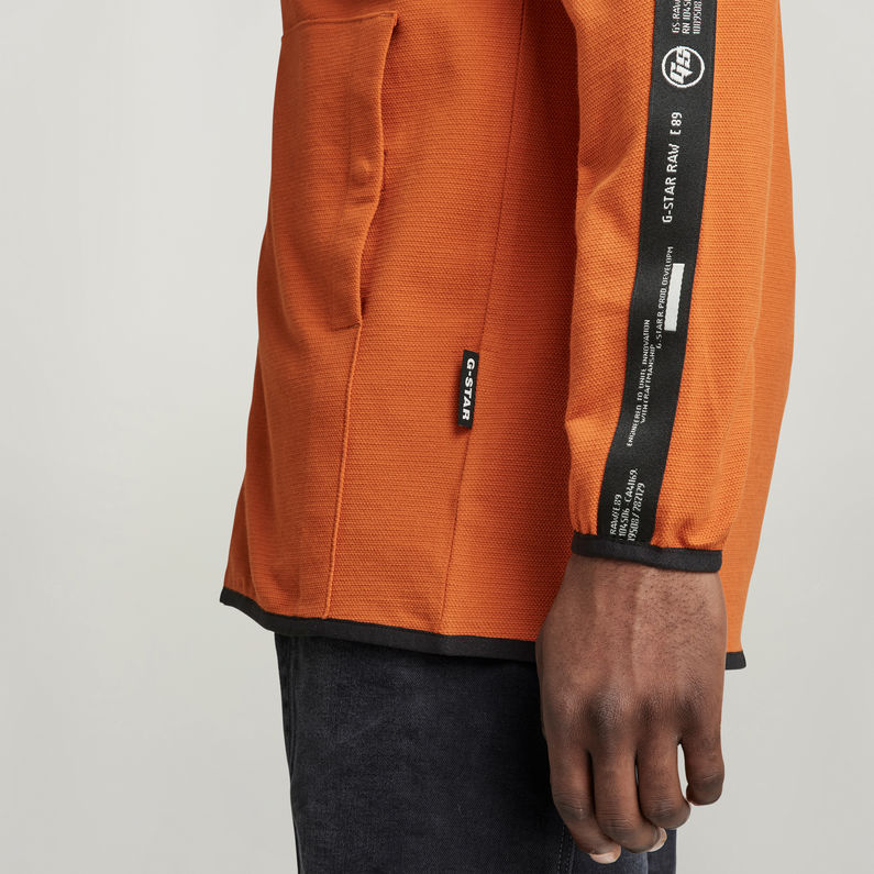 G-Star RAW® Lightweight Logo Tape Zip Through Sweater Oranje