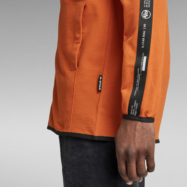 G-Star RAW® Lightweight Logo Tape Zip Through Sweatshirt Orange