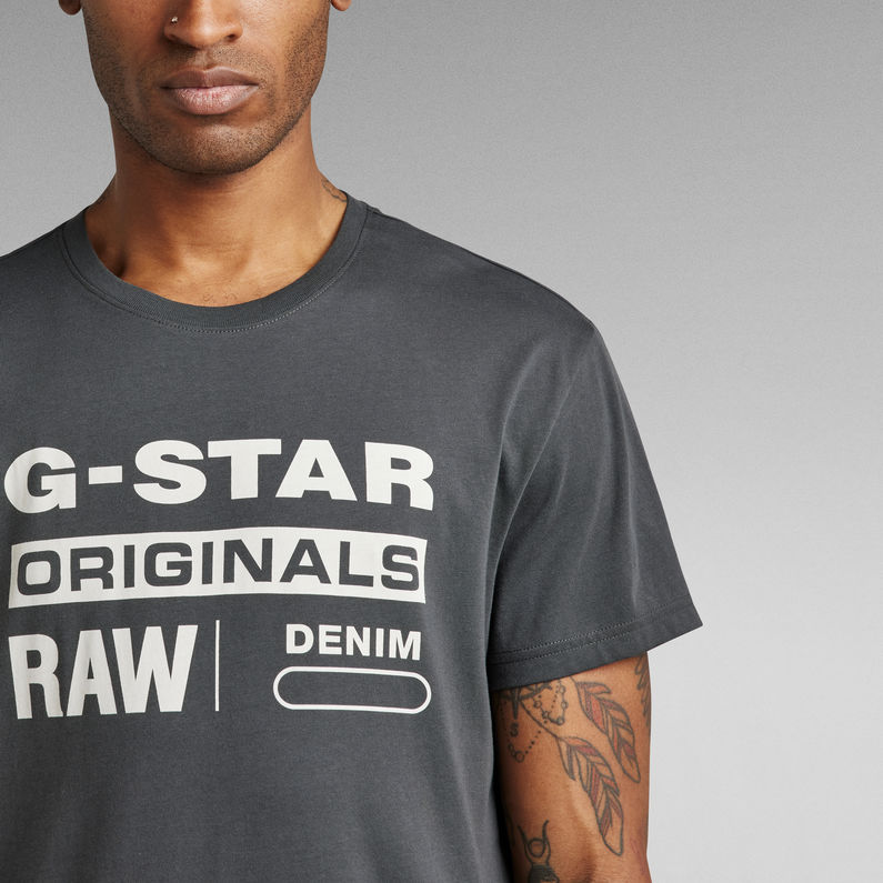 G-Star RAW® Originals Label T-Shirt Grau