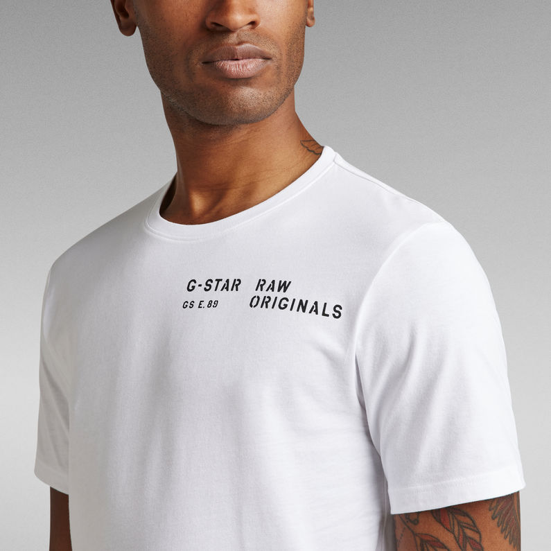G-Star RAW® Multi Stencil Graphic Slim T-Shirt White