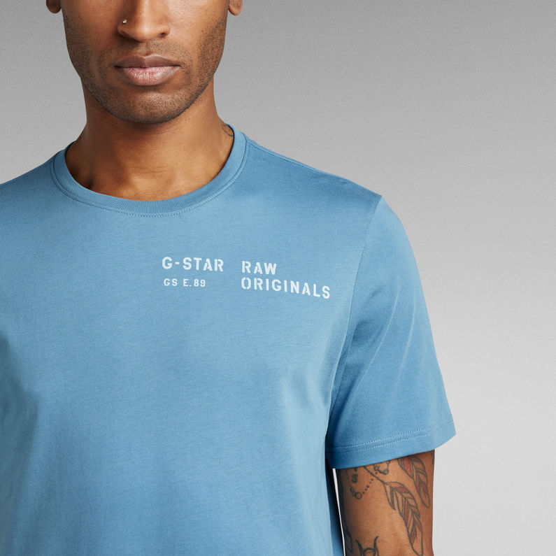 Multi Stencil Graphic Slim T-Shirt | Medium blue | G-Star RAW® US