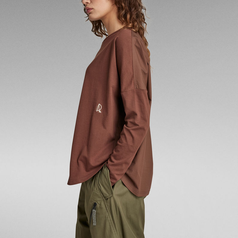 g-star-woven-mix-loose-top-brown