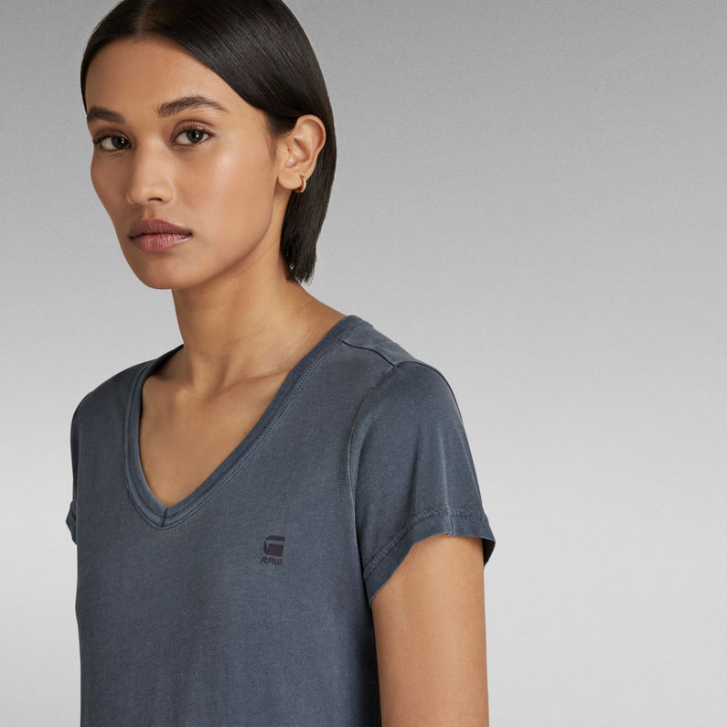 G-Star RAW® Top Eyben Slim V-Neck Azul intermedio