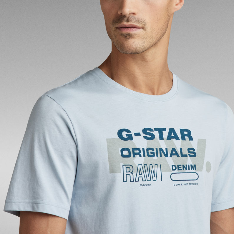 g star raw raw originals slim t shirt light blue