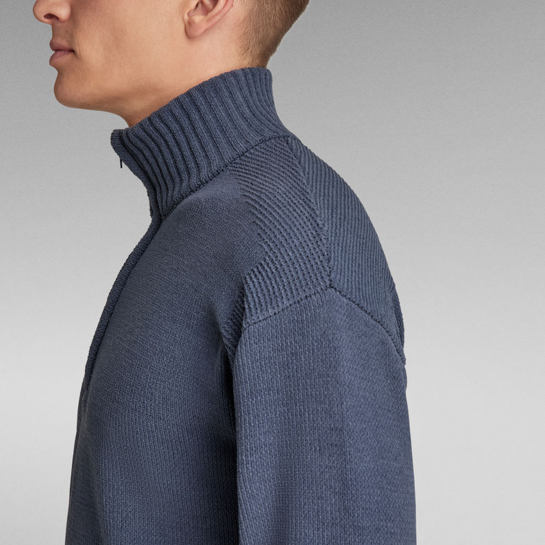 G-STAR® Unisex Half Zip Loose Knit Medium blue