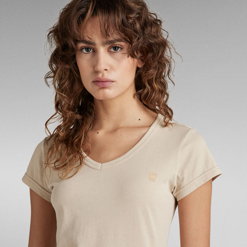 G-Star RAW® Eyben Slim V-Neck Top Beige