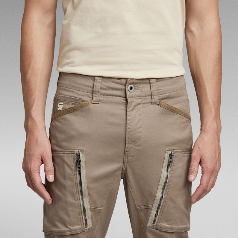 Zip Pocket 3D Skinny Cargo Pants, Multi color