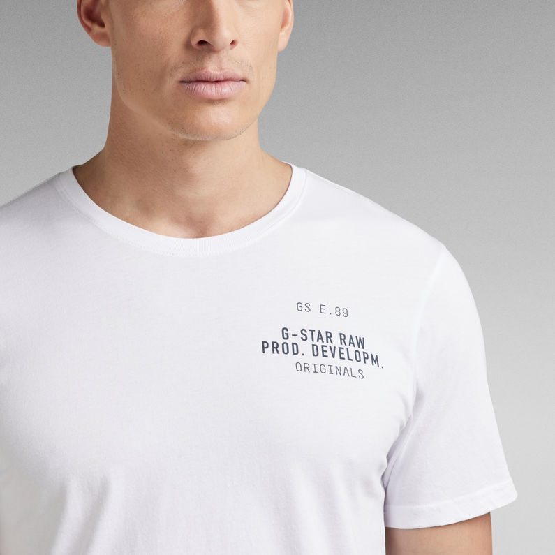 G-Star RAW® Faded RAW Back Graphic Slim T-Shirt Weiß