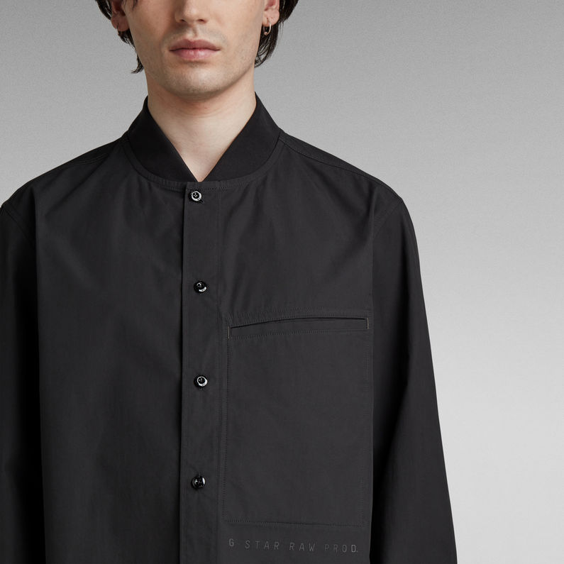 G-Star RAW® Camisa Rib Collar Regular Negro