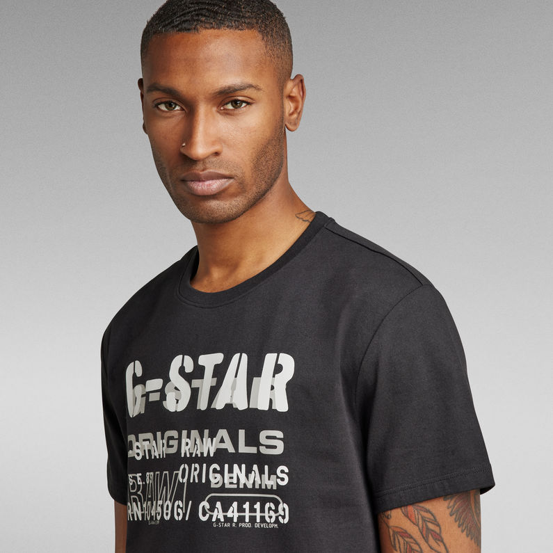 G-Star RAW® T-shirt Stencil Originals Noir