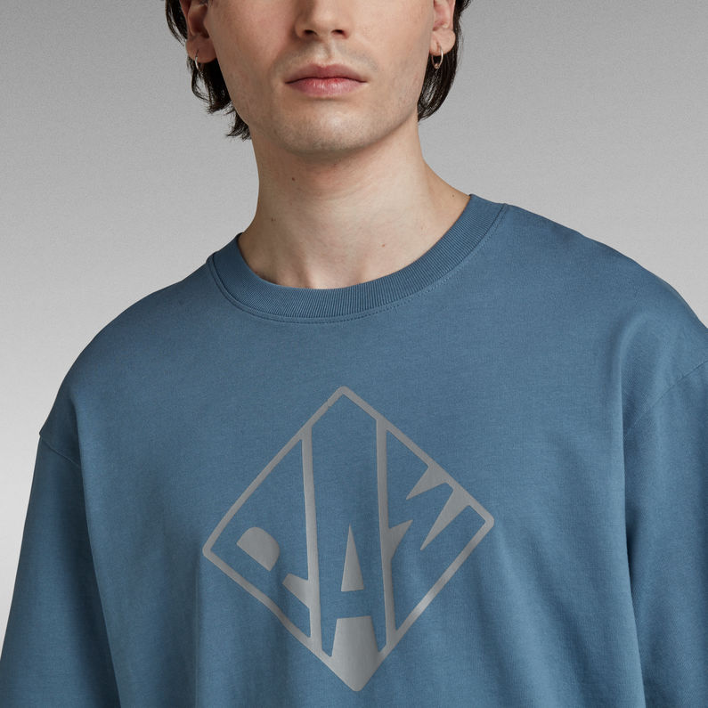 G-Star RAW® Typography Boxy T-Shirt Mittelblau