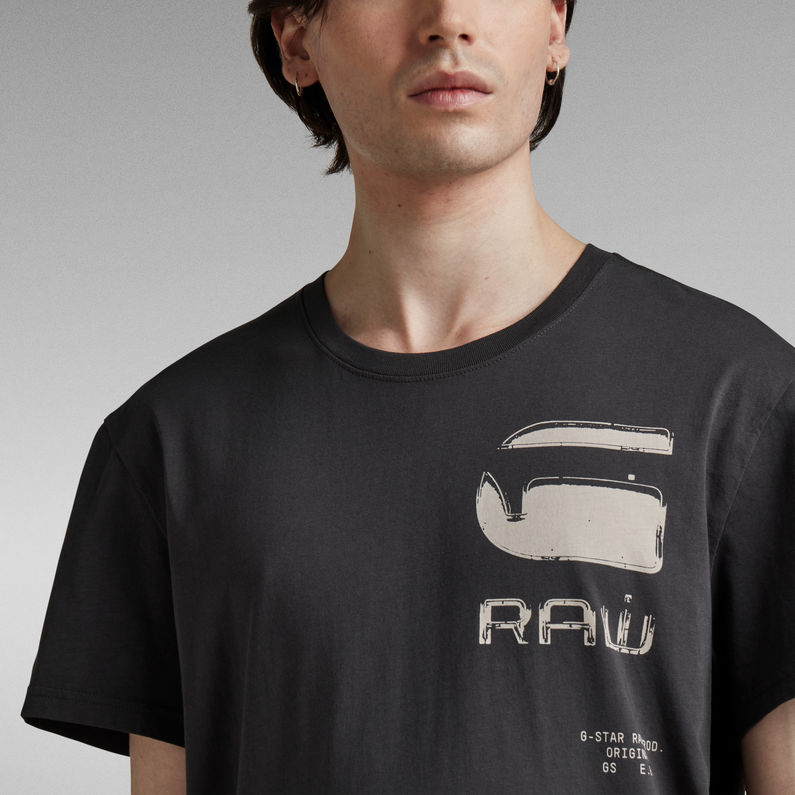 G-Star RAW® T-shirt G RAW Typography Gris