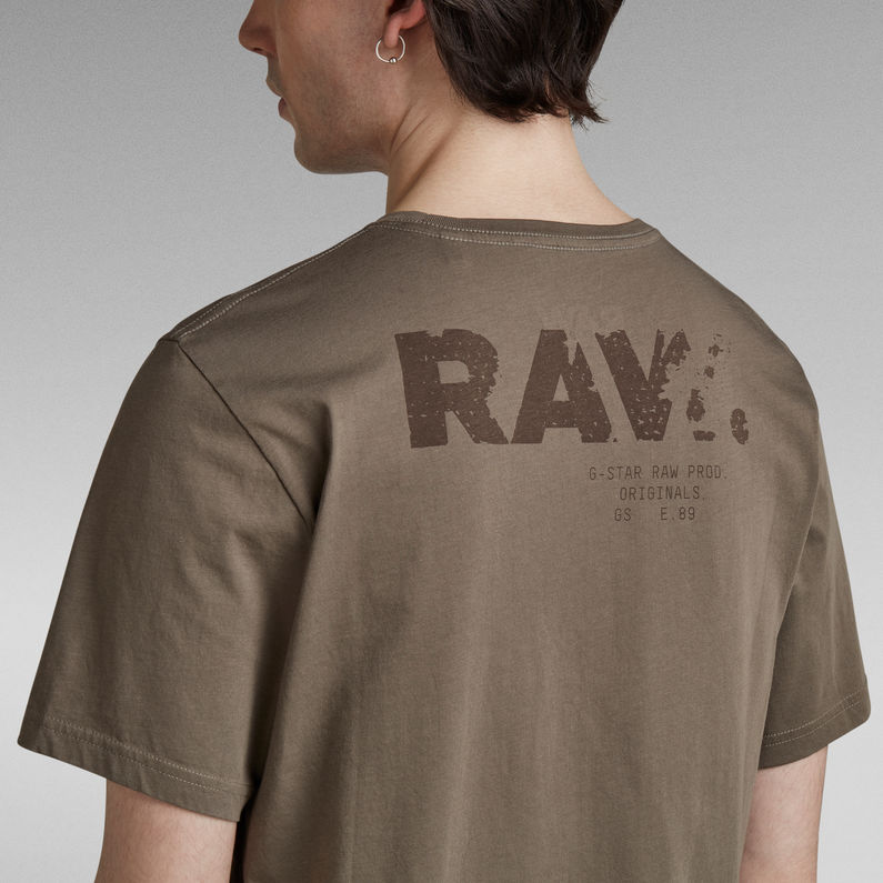 G-Star RAW® T-shirt Faded RAW Back Graphic Slim Brun