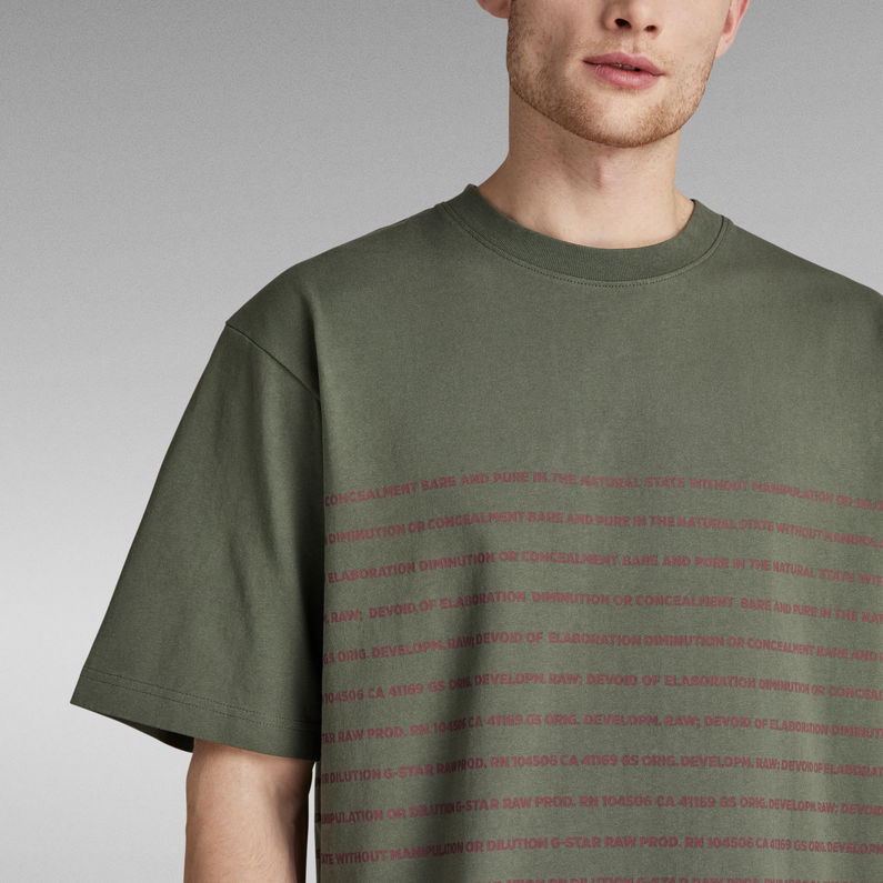G-Star RAW® Text Stripe Boxy T-Shirt Groen