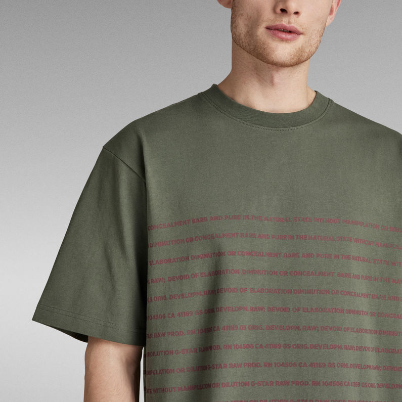 G-STAR® Text Stripe Boxy T-Shirt Grün
