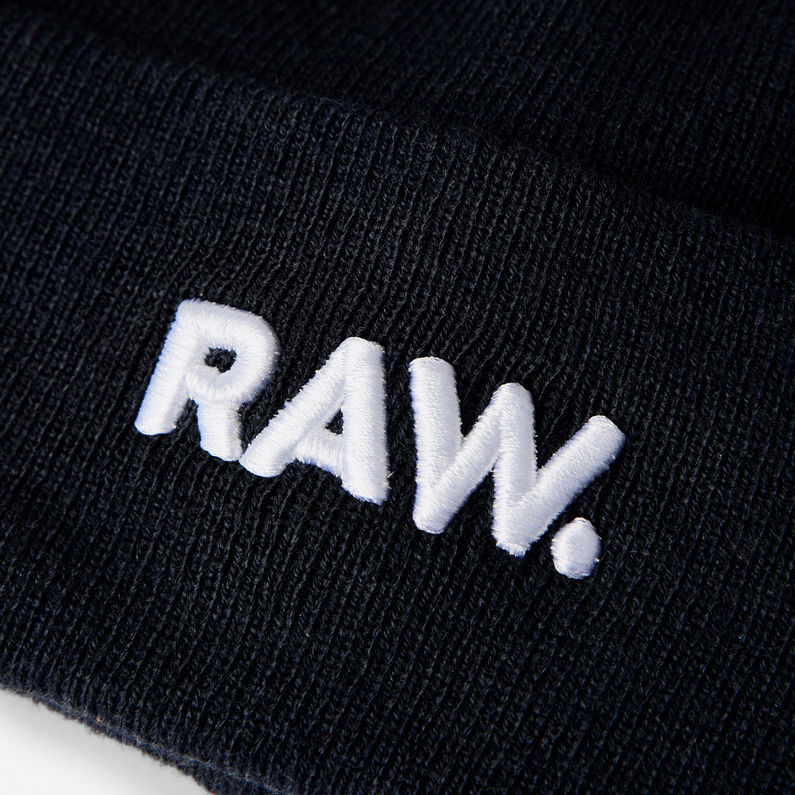 G-Star RAW® Bonnet Effo Raw Long Bleu foncé detail shot buckle